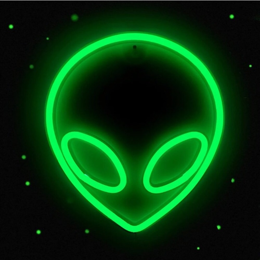 Alien Neon Sign Christmas Decoration Green LED Alien Neon Light